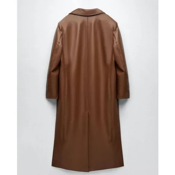 Zara faux leather trench coat - Picture 8 of 12